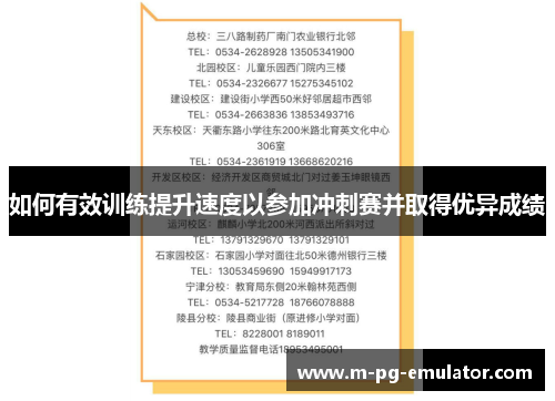 如何有效训练提升速度以参加冲刺赛并取得优异成绩 如何有效训练提升速度以参加冲刺赛并取得优异成绩